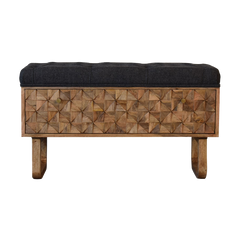 'U' Black Tweed Pineapple Bench
