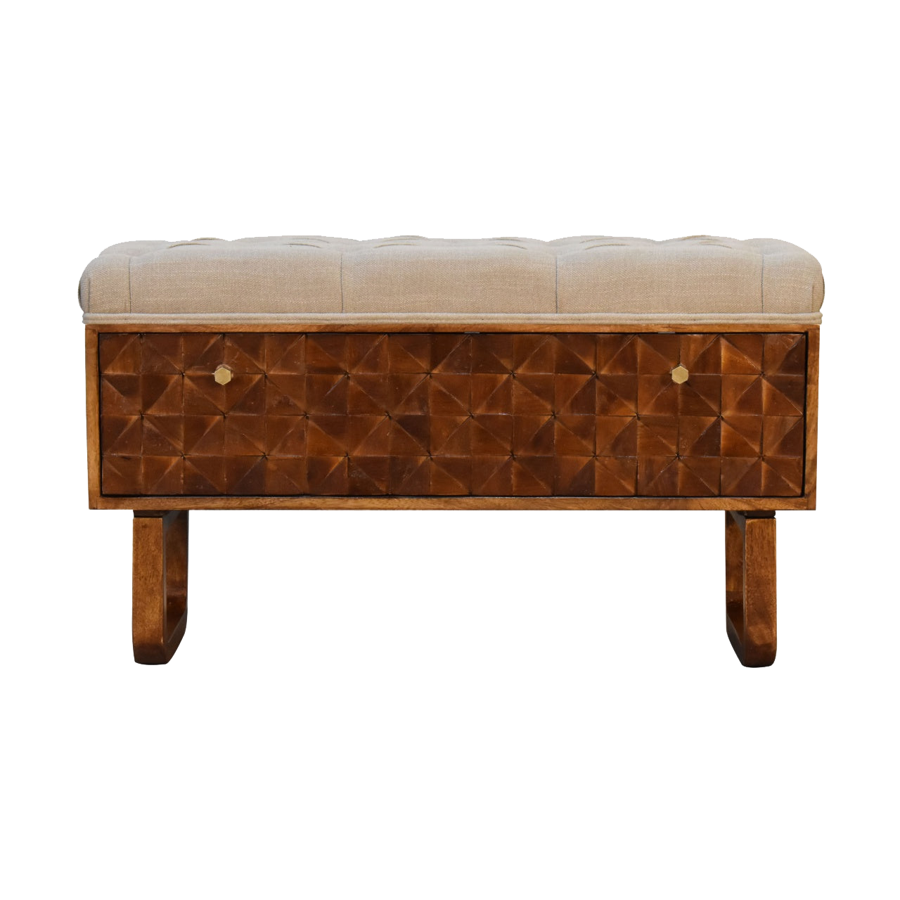 'U' Chestnut Pineapple Bench
