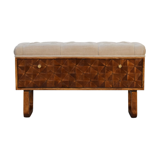 'U' Chestnut Pineapple Bench