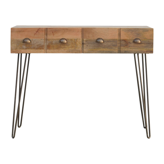 Iron Base 2 Drawer Console Table