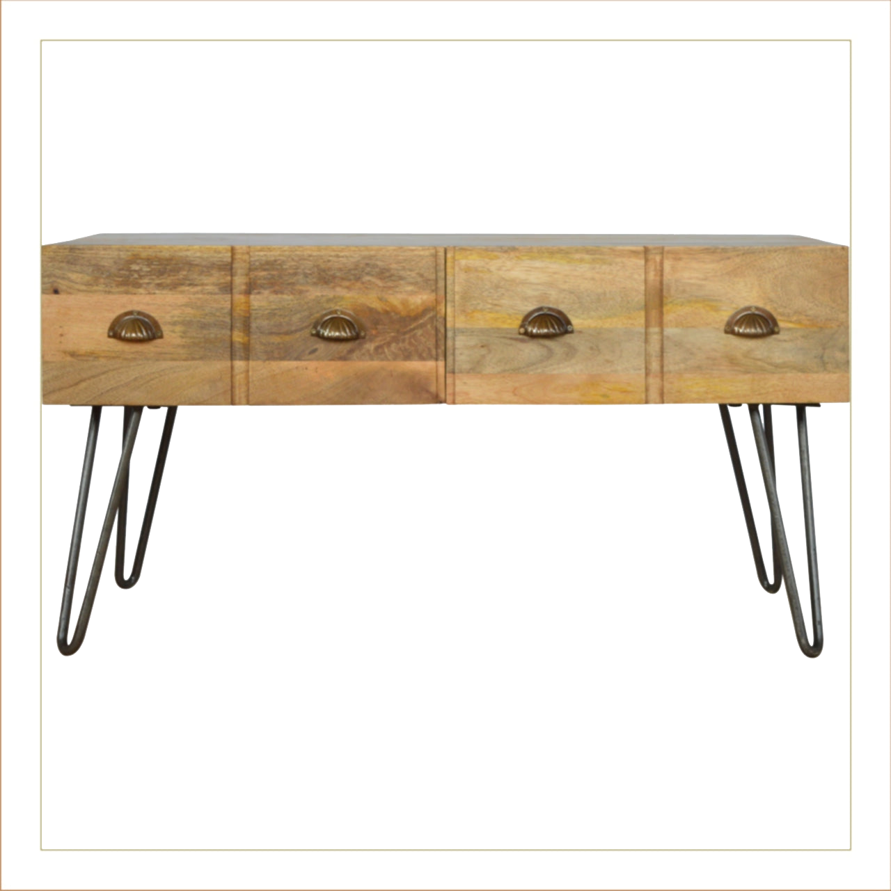 Iron Base Coffee Table with 2 Drawers (Copy)
