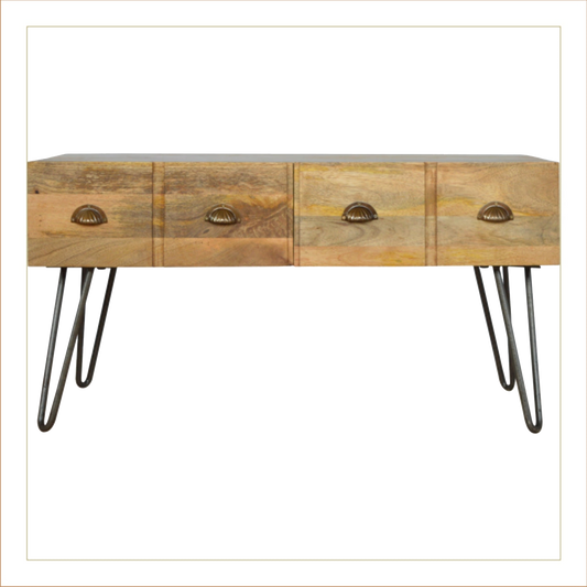 Iron Base Coffee Table with 2 Drawers (Copy)
