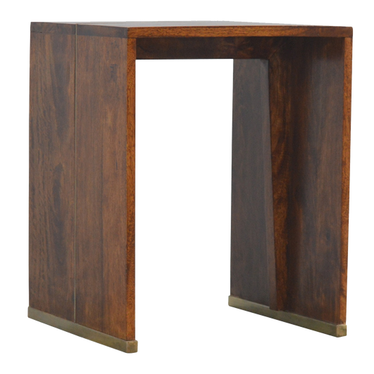 Chestnut End Table with Gold Inlay