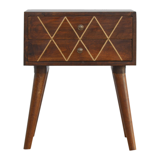 Geo Brass Inlay Bedside