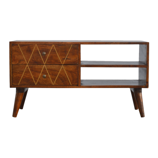 Geometric Brass Inlay Media Unit