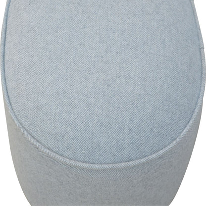Light Grey Tweed Oval Footstool