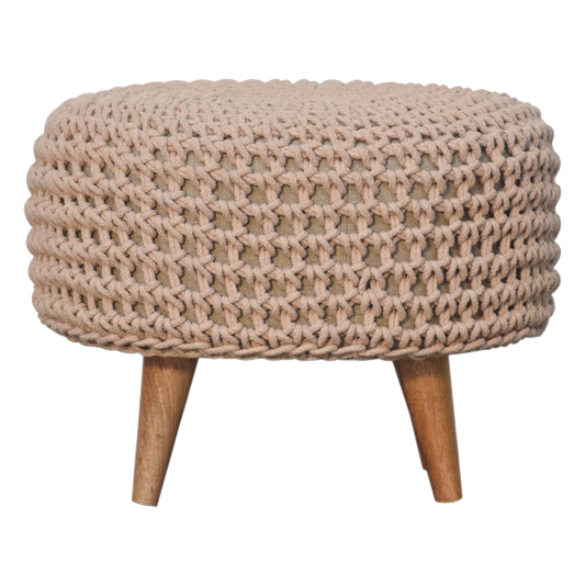 Keeva Beige Oblong Footstool