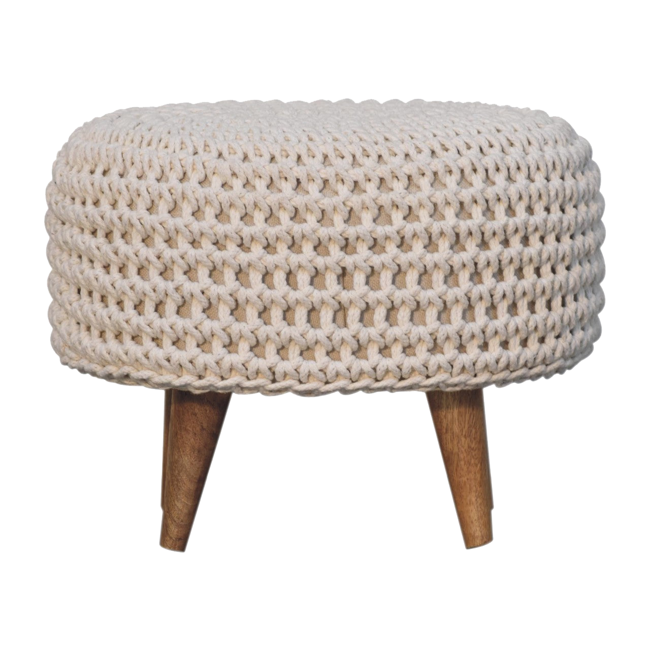 Keeva White Oblong Footstool