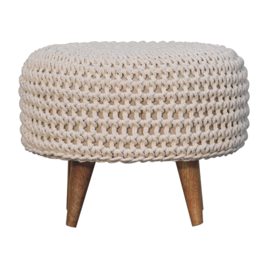 Keeva White Oblong Footstool