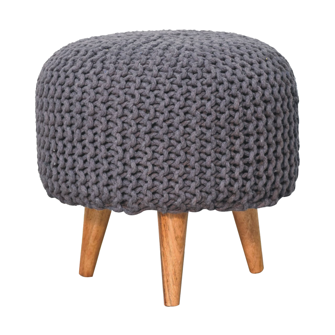 Keeva Grey Round Footstool