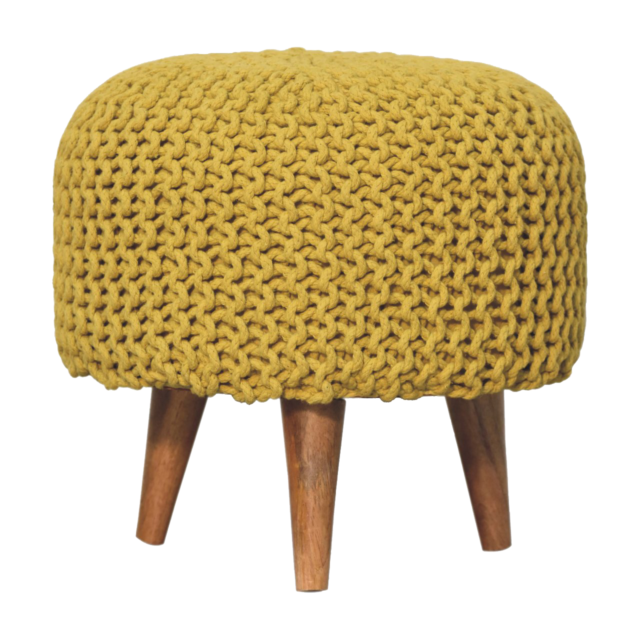 Keeva Mustard Round Footstool