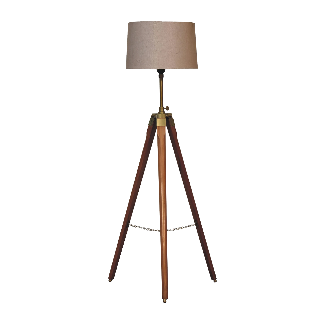 Fixed Brass Plated Tripod Floor Lamp