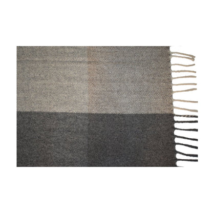 Selin Grey Woolen Throw (Queen size 150 x 180cm)