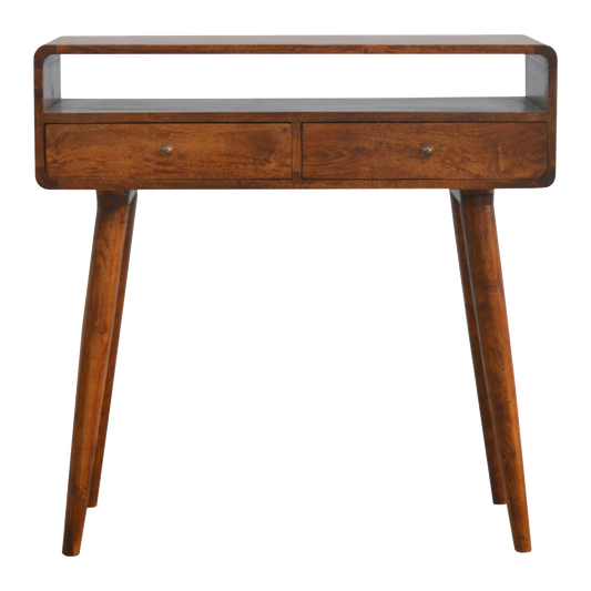 Curved Chestnut Console Table