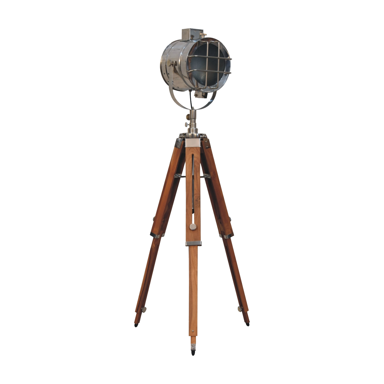 Caged Chrome Spotlight Floor Lamp