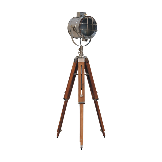 Caged Chrome Spotlight Floor Lamp