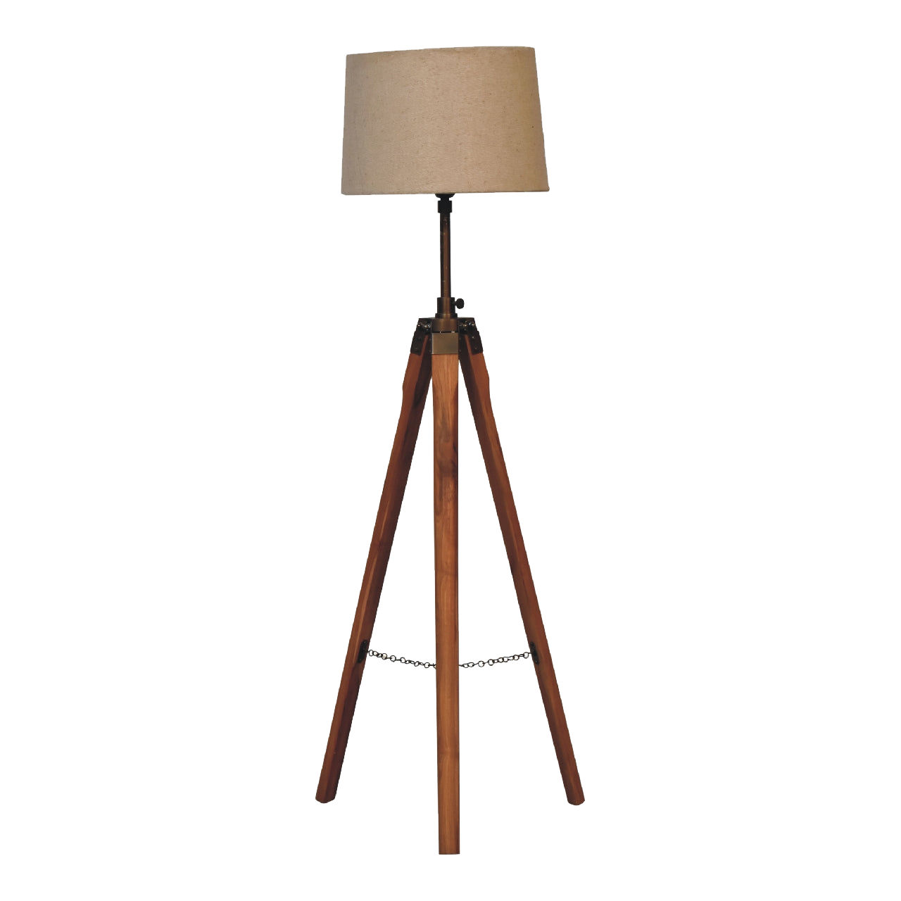 Fixed Brass Tripod Floor Lamp