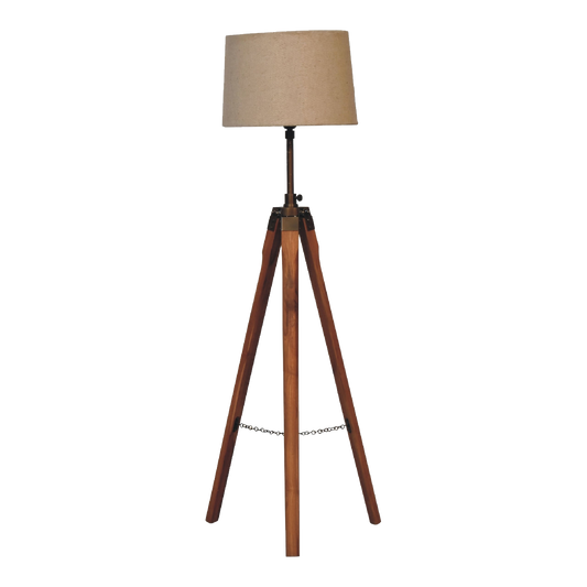 Fixed Brass Tripod Floor Lamp