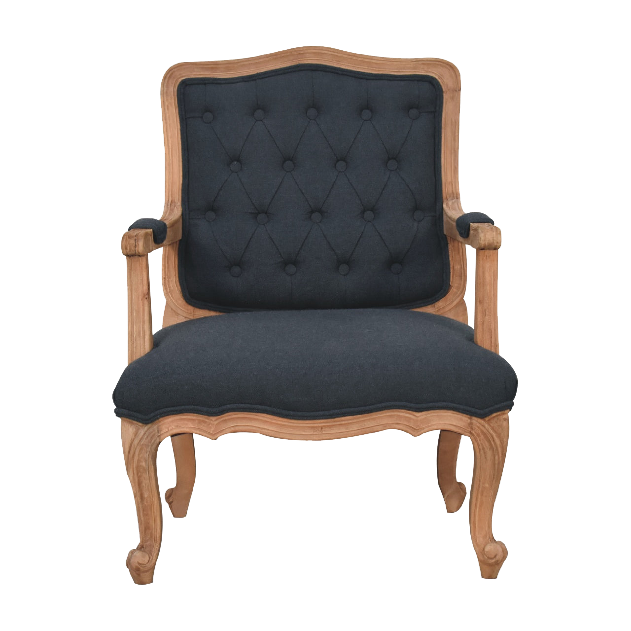 Navy Blue Linen French Style Chair
