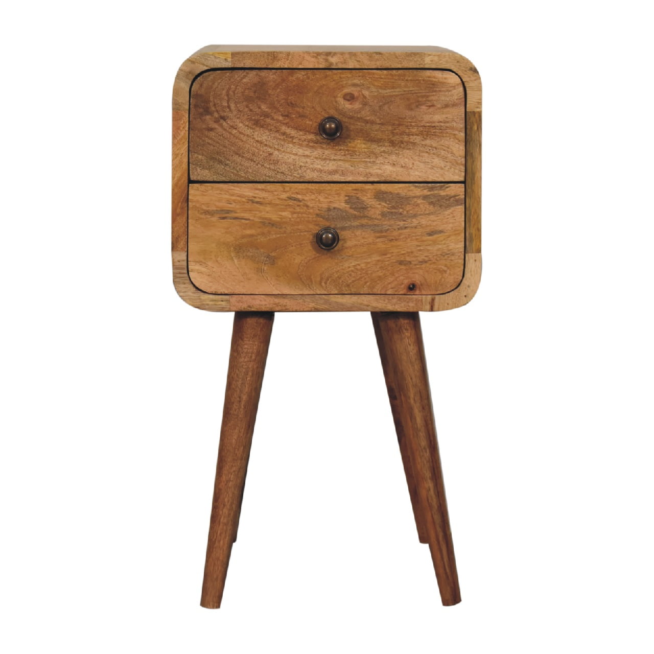 Mini Oak-Style Curved Bedside