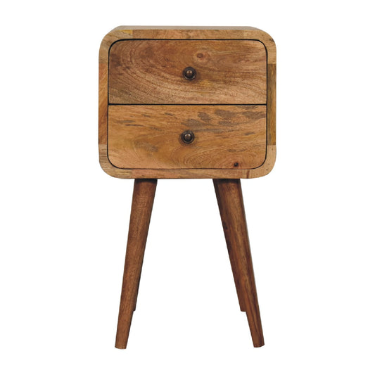 Mini Oak-Style Curved Bedside