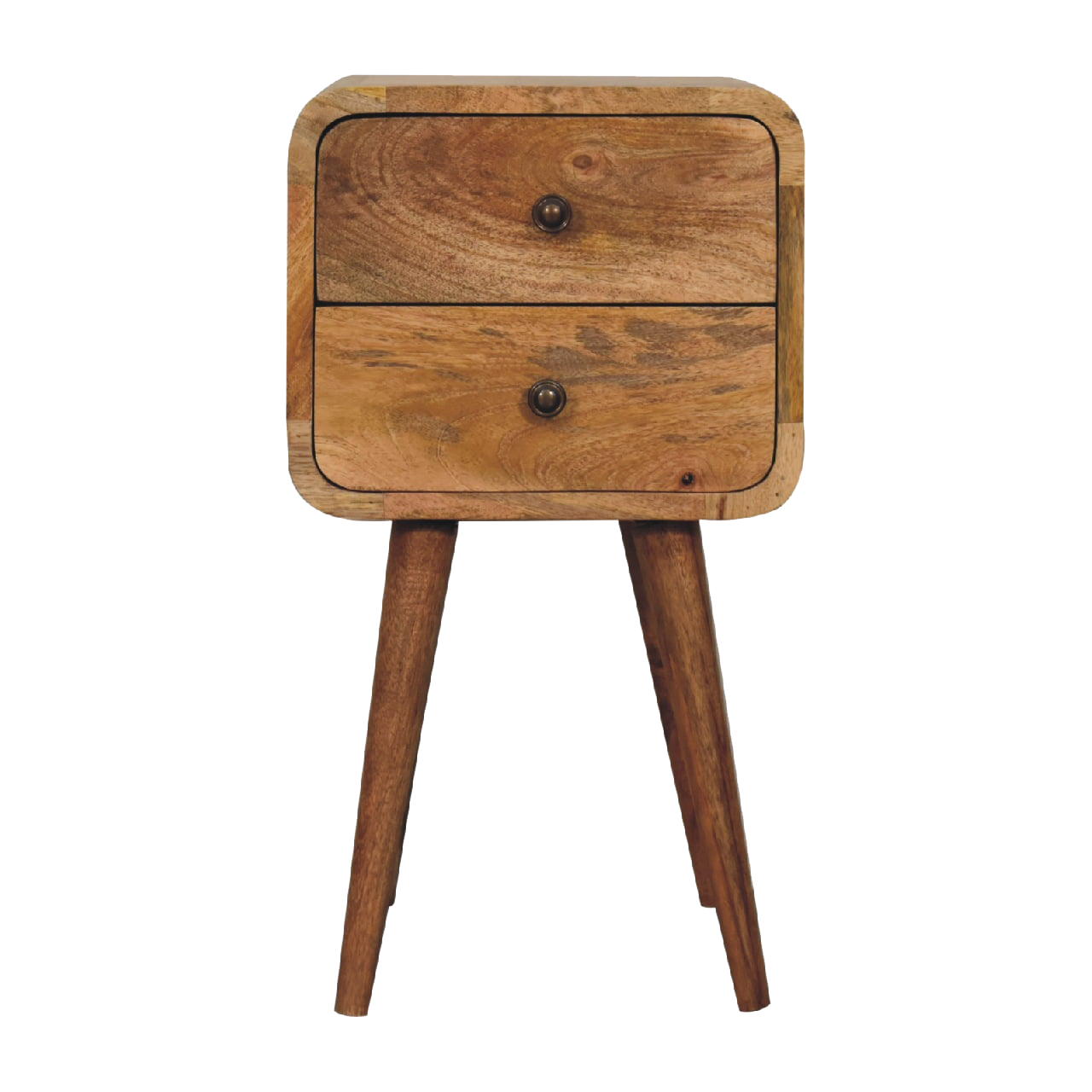 Mini Oak-Style Curved Bedside