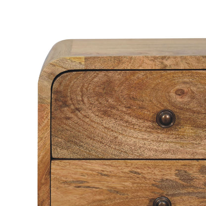Mini Oak-Style Curved Bedside