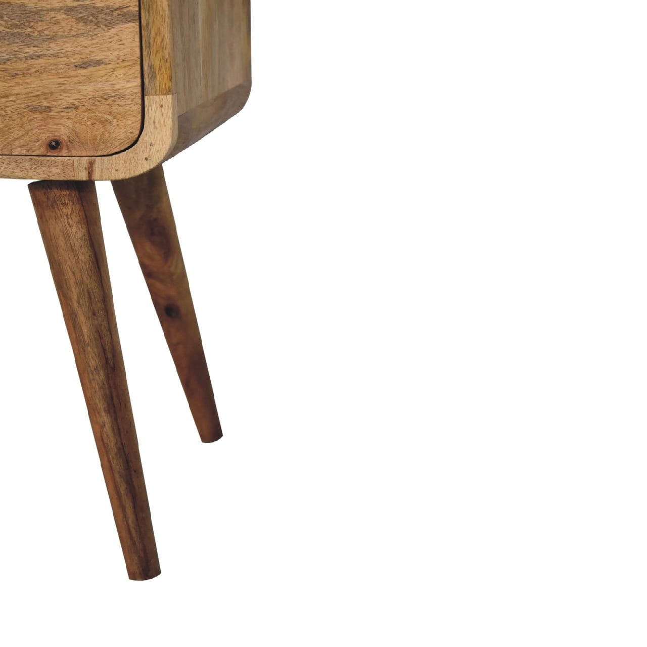 Mini Oak-Style Curved Bedside