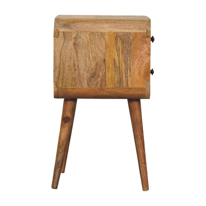 Mini Oak-Style Curved Bedside
