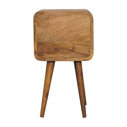 Mini Oak-Style Curved Bedside