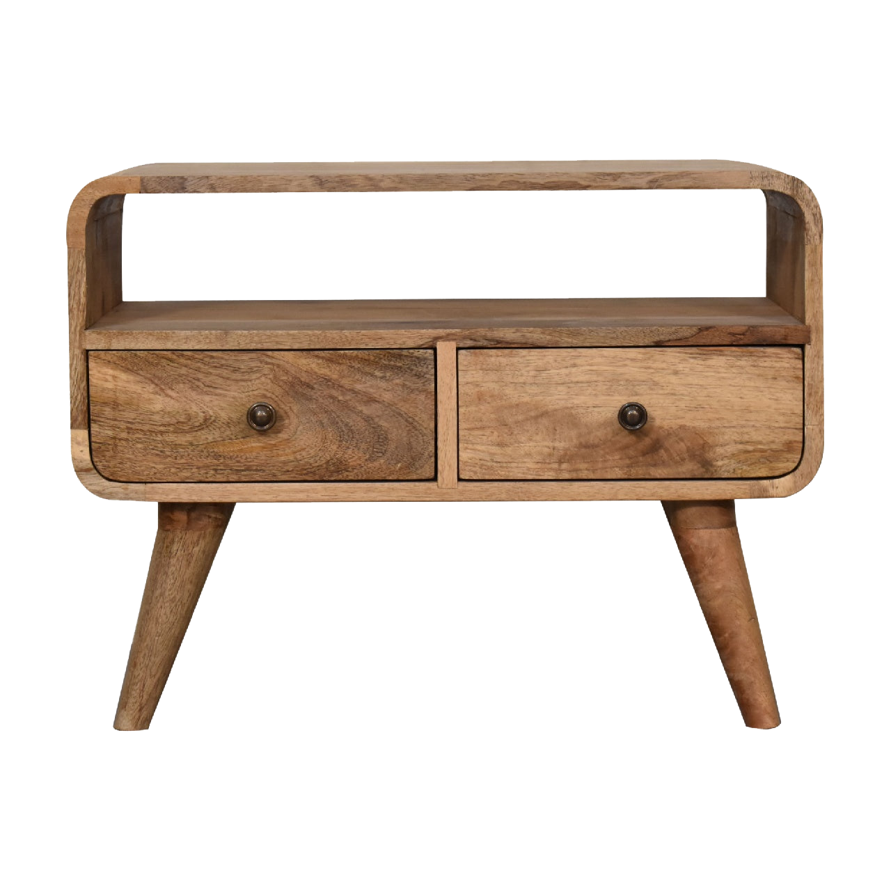 Mini Curved Oak-ish Media Unit