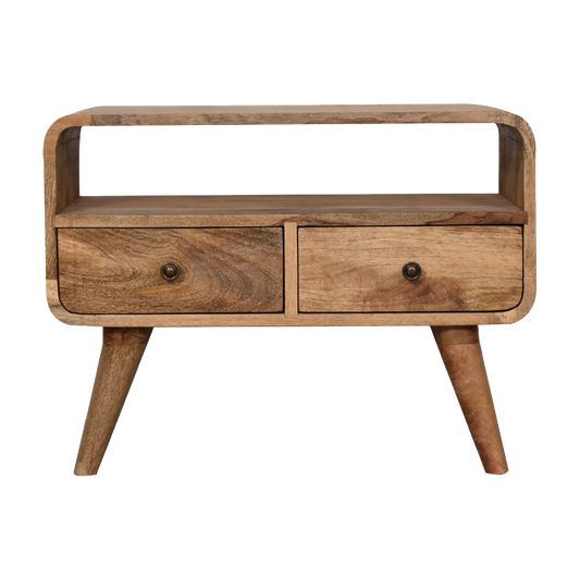 Mini Curved Oak-ish Media Unit