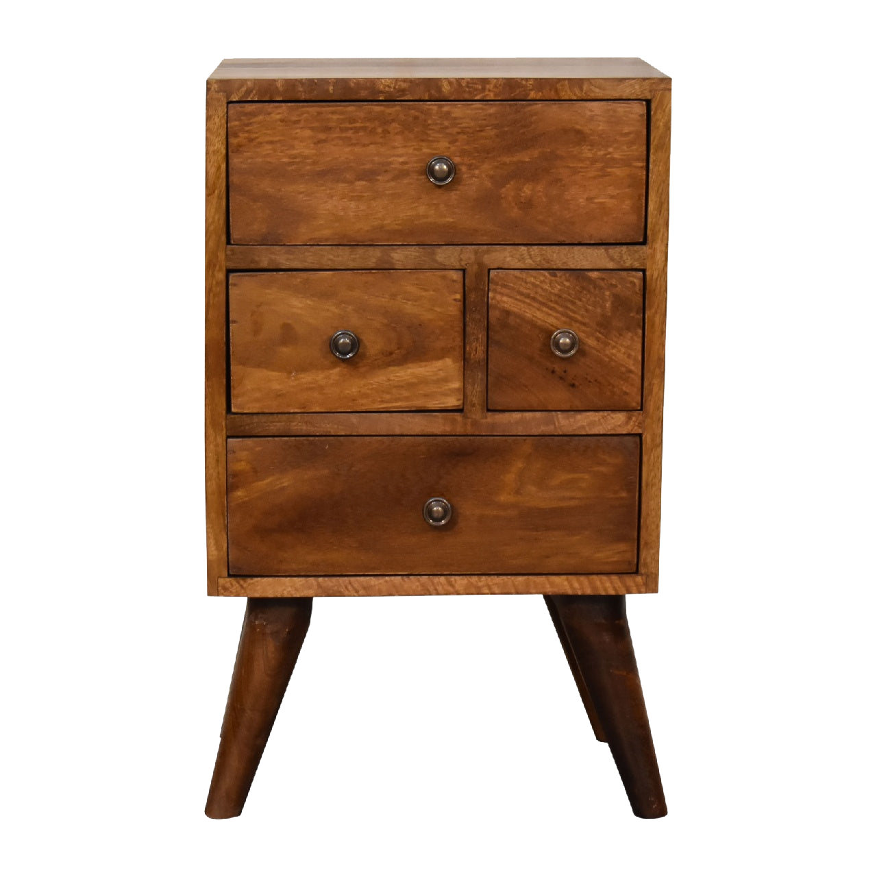 4 Drawer Multi Chestnut Bedside