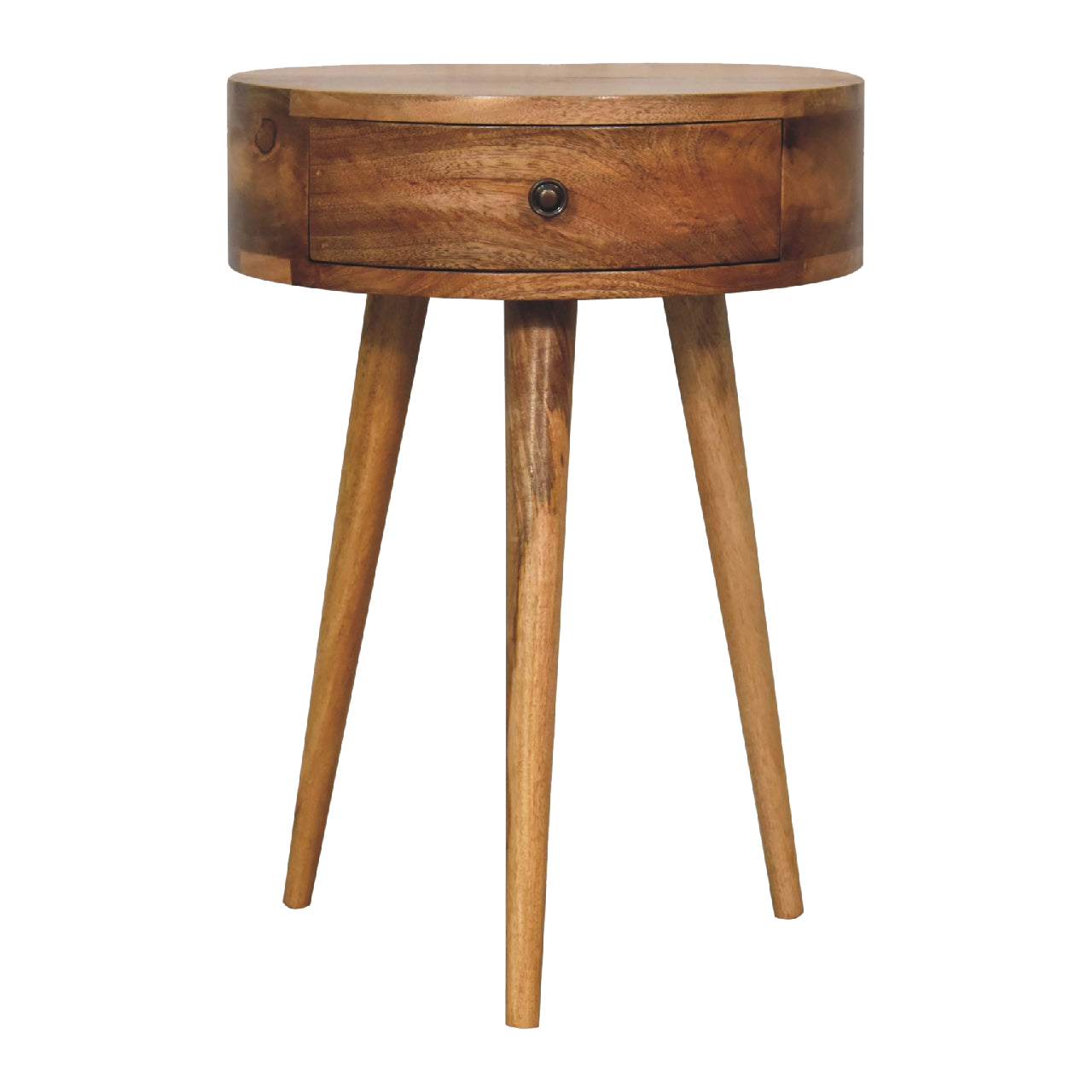 Mini Oak-ish Circular Shape Bedside