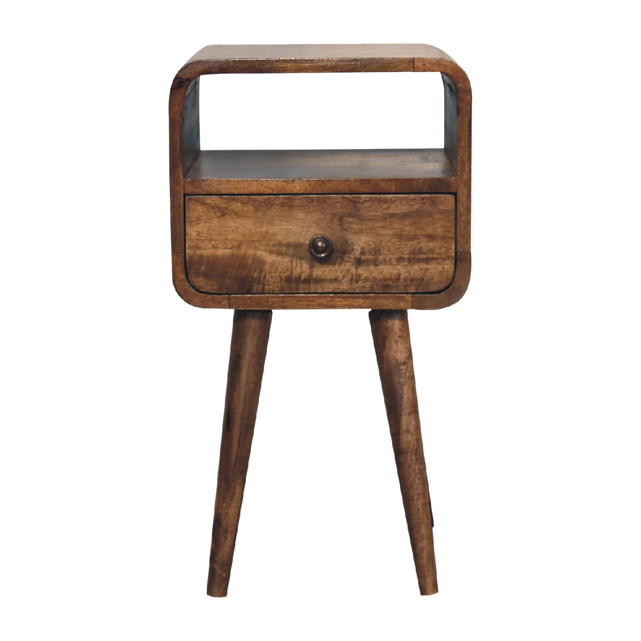 Mini Grey Wash Curve Open Bedside