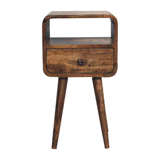 Mini Grey Wash Curve Open Bedside