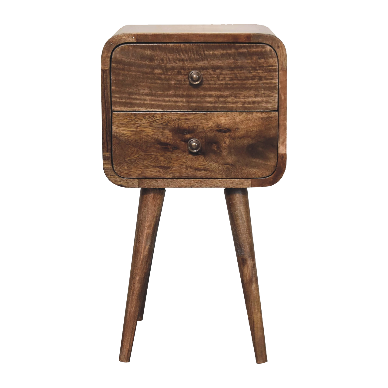 Mini Curved Grey Washed Bedside