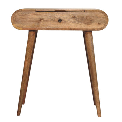 Mini Oak-Style Round Dressing Table