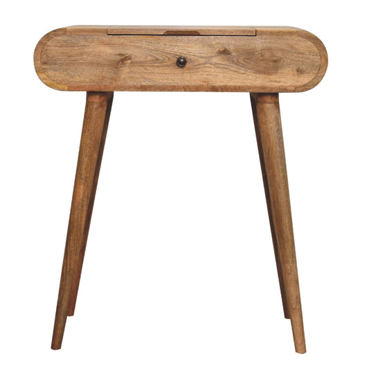 Mini Oak-Style Round Dressing Table