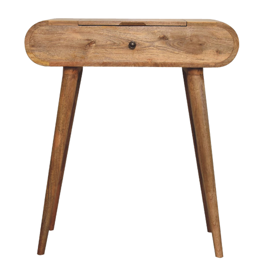 Mini Oak-Style Round Dressing Table