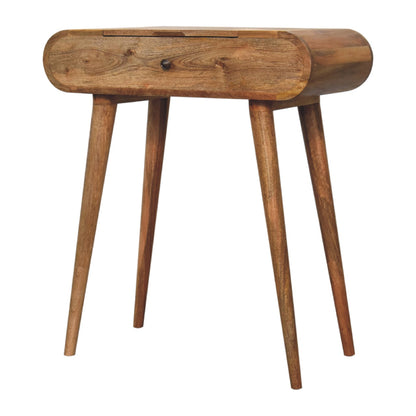 Mini Oak-Style Round Dressing Table