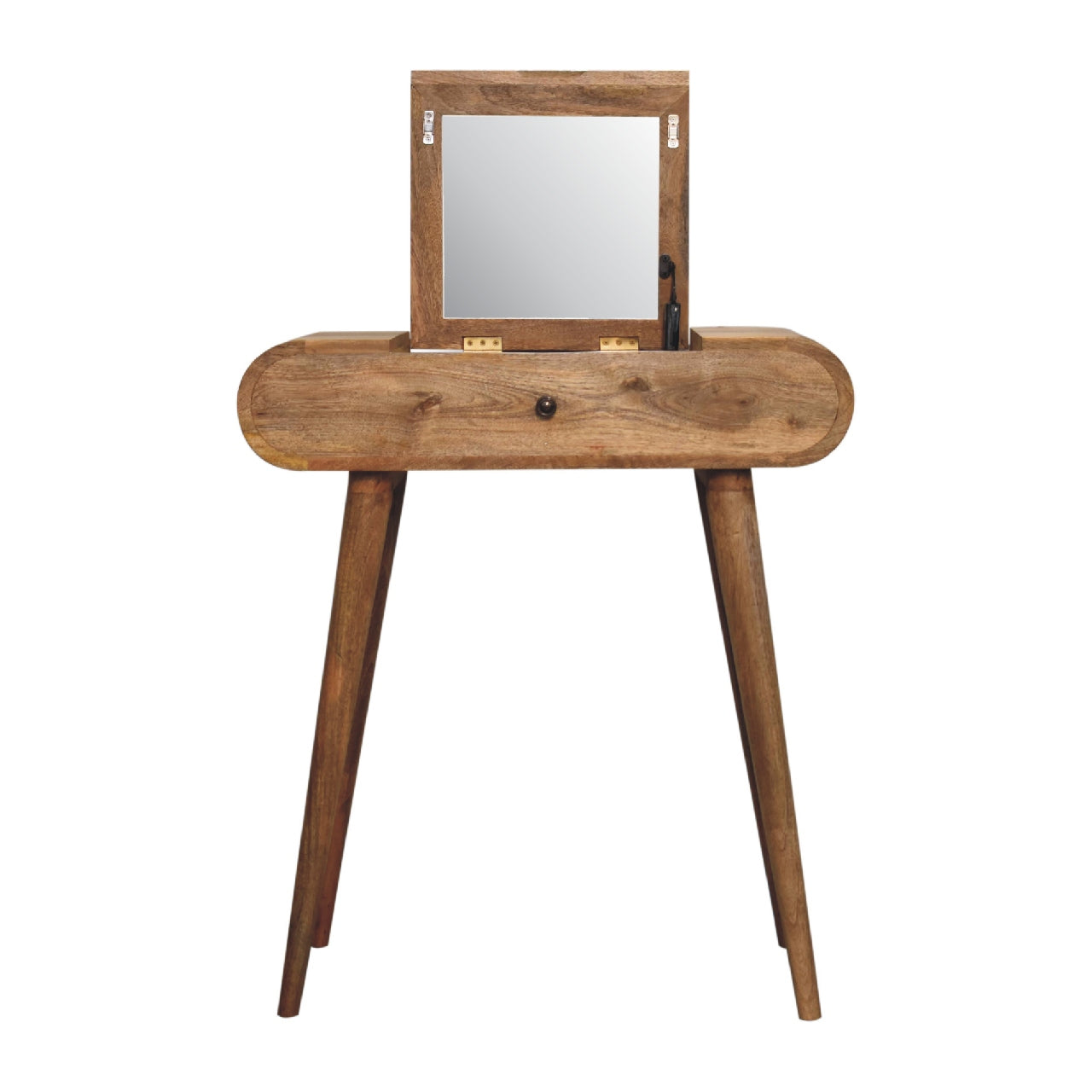 Mini Oak-Style Round Dressing Table