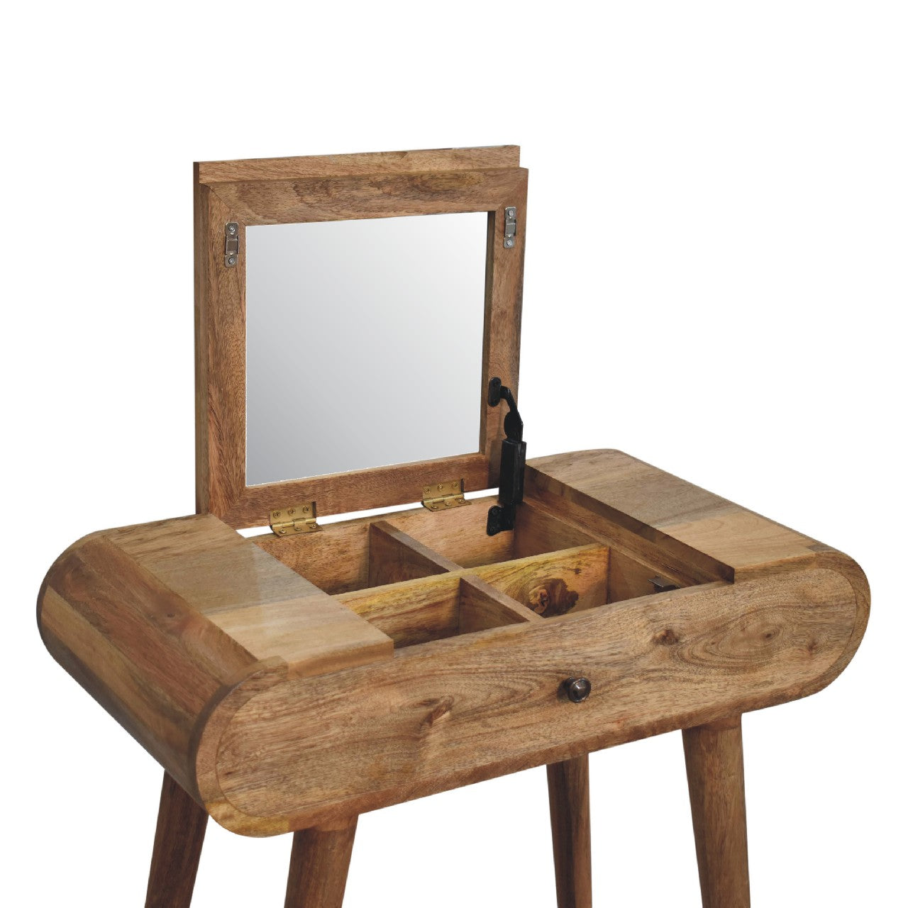 Mini Oak-Style Round Dressing Table