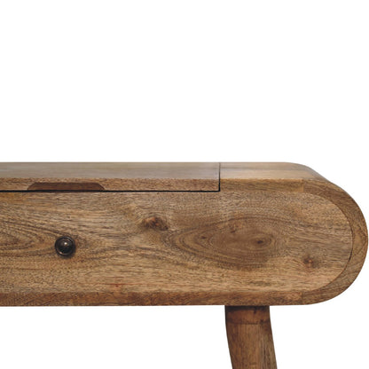 Mini Oak-Style Round Dressing Table