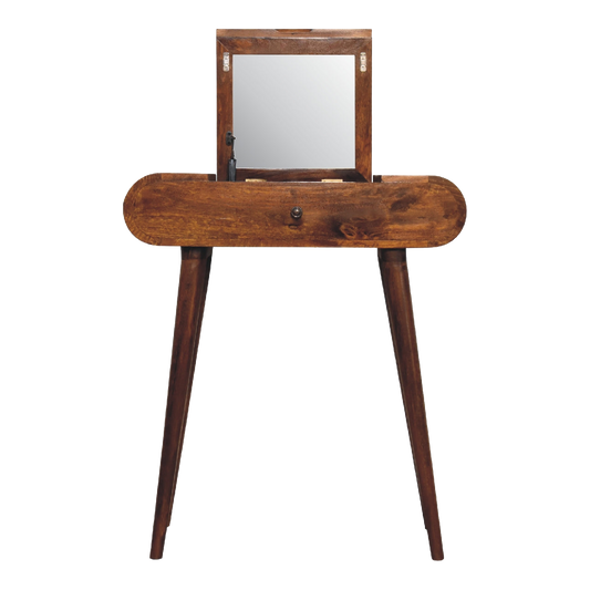 Mini Round Chestnut Fold Vanity