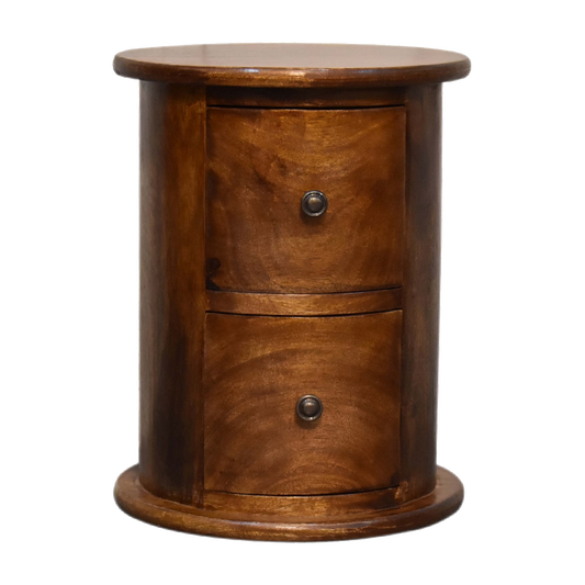 Mini Chestnut 2 Drawer Drum Chest