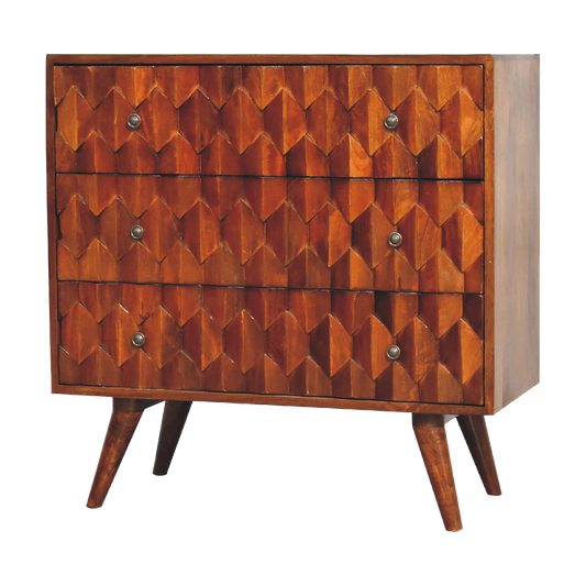 Pineapple Chestnut Carved Chest