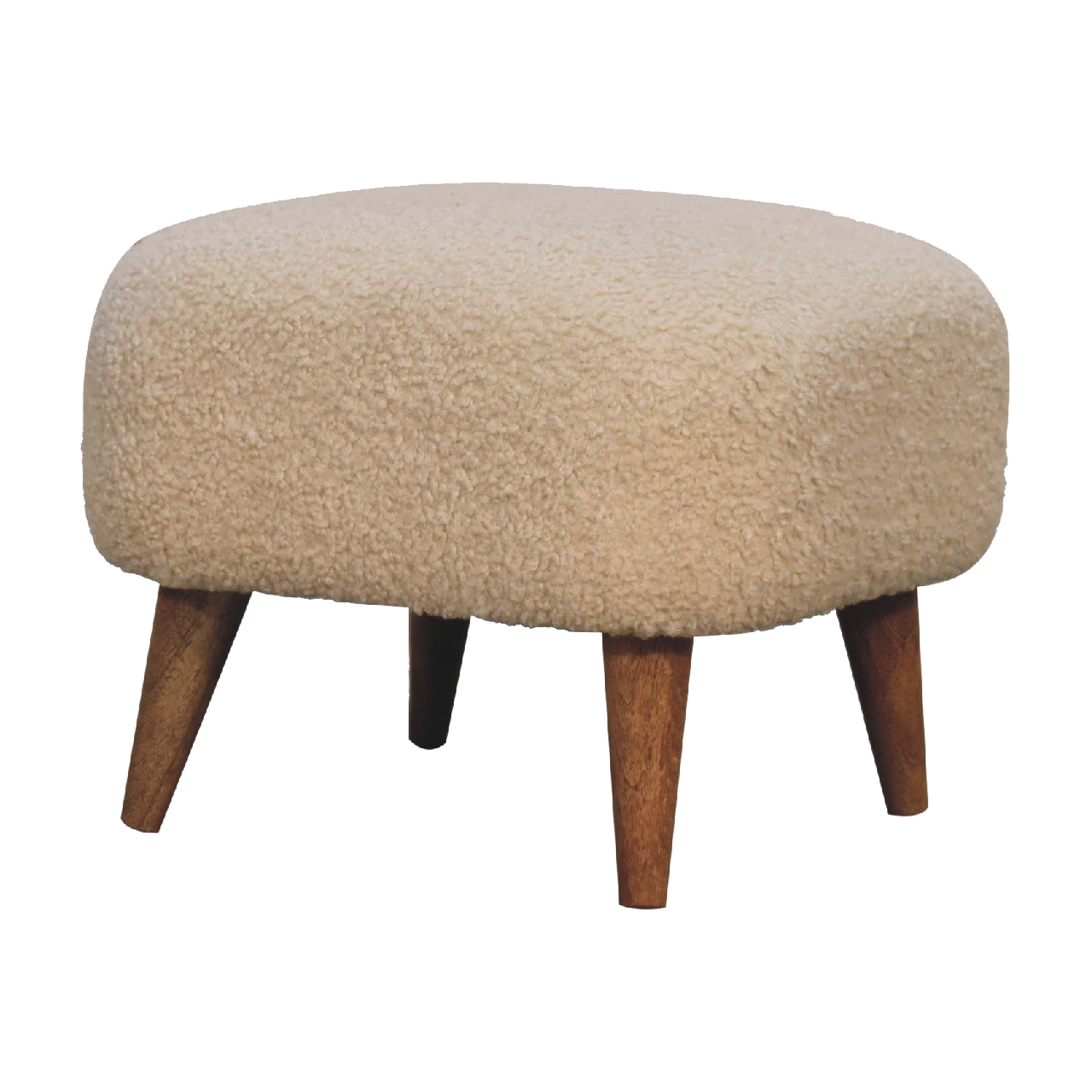 Boucle Cream Square Footstool
