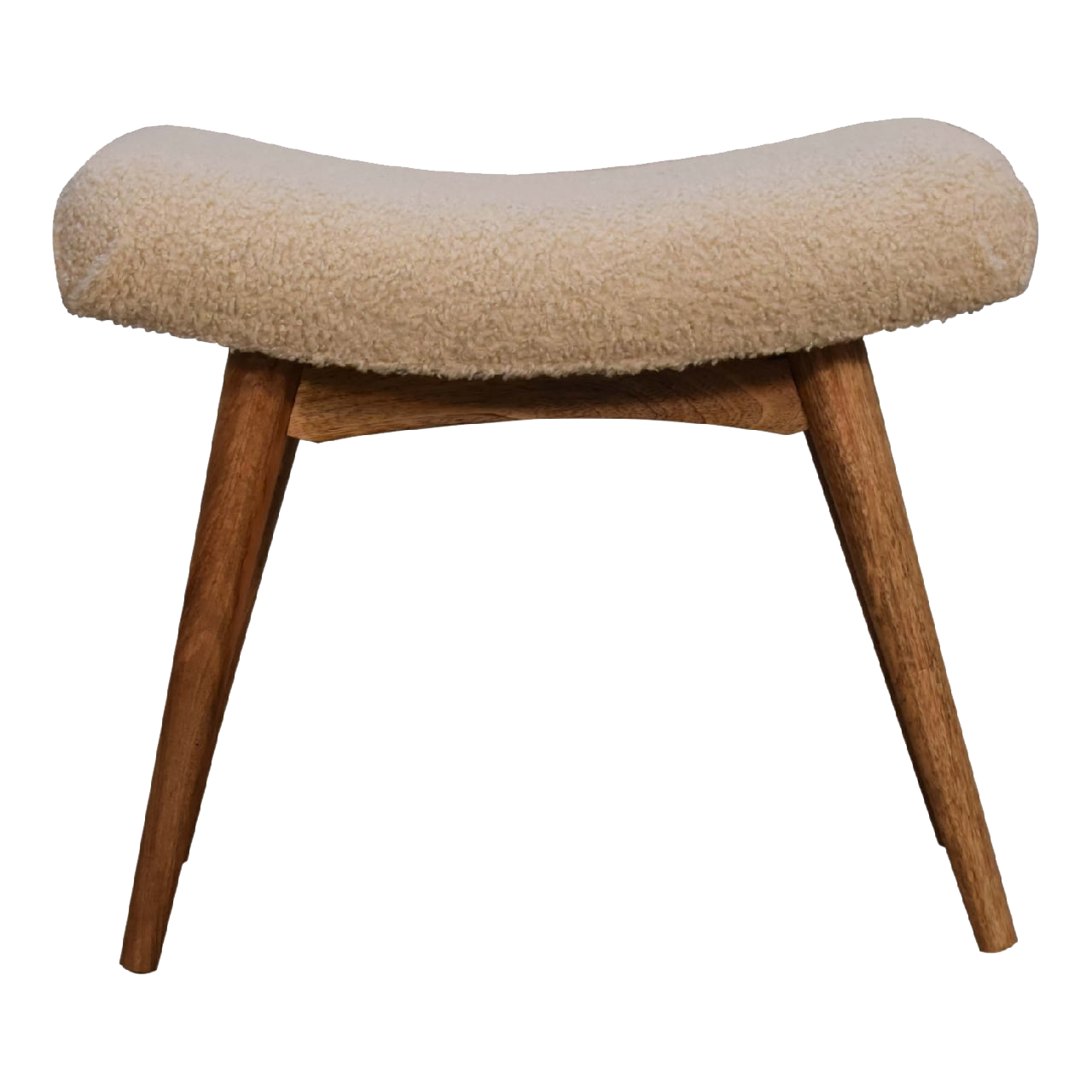 Boucle Cream Curved Bench