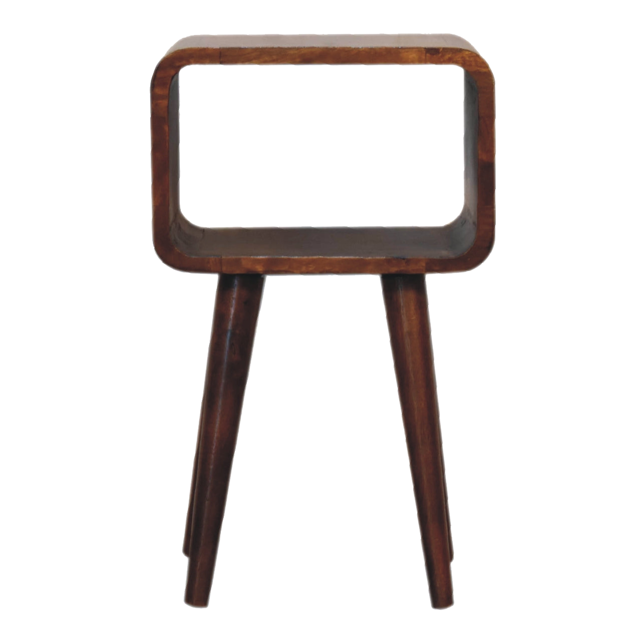 Mini Chestnut Curved Open Bedside